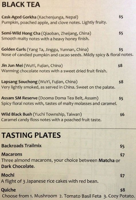 Menu of O5 Rare Tea Bar photo6
