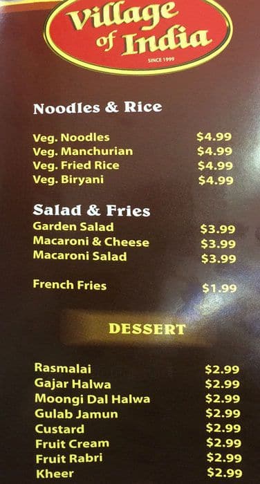 Menu of Village of India photo3