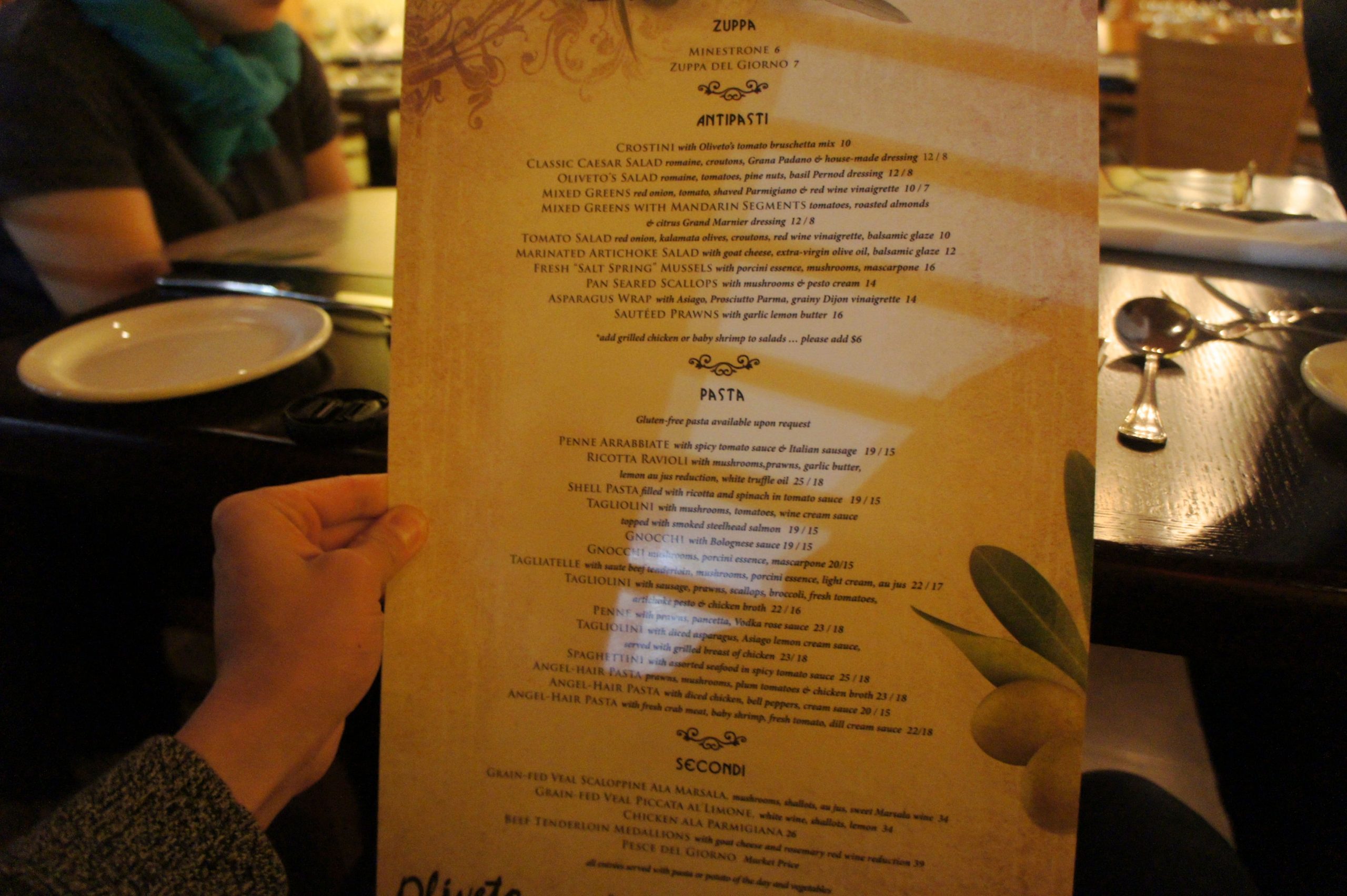 Menu of Oliveto Trattoria photo2
