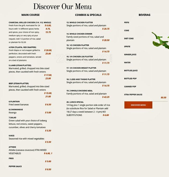 Menu of Pili Pili photo3