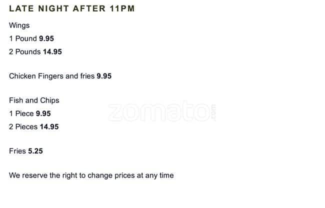 Menu of The Old Sod photo5