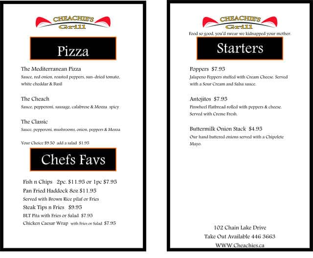 Menu of Cheachie’s Mexican Grill & Tequila Bar photo6