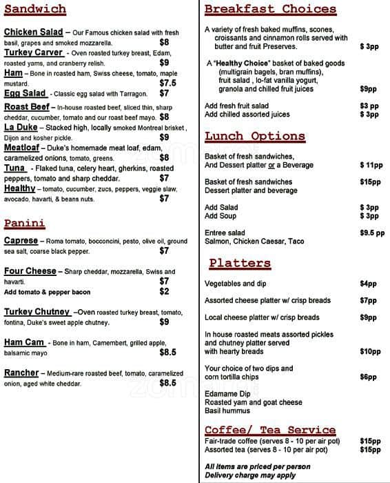 Menu of Duke’s on Broadway photo9