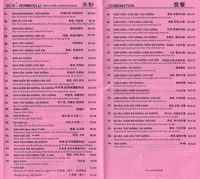 Menu of Pho Tam photo3