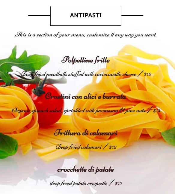 Menu of Rione XI photo2