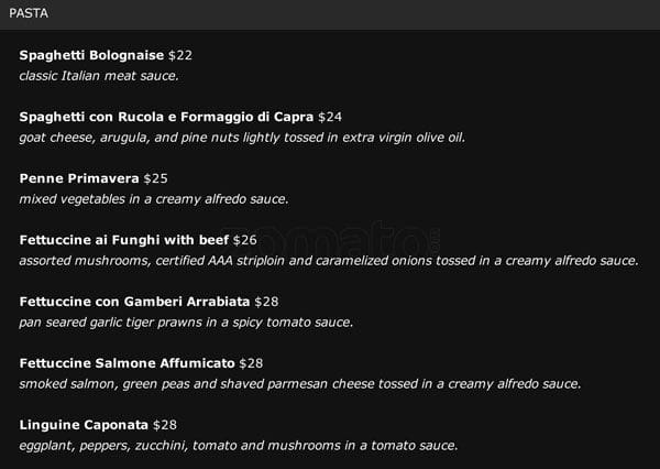 Menu of Top of Vancouver Revolving Restaurant photo6