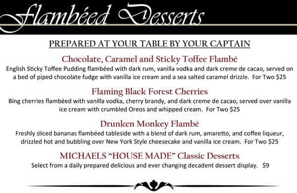 Menu of Michael’s on the Thames photo7