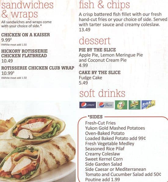 Menu of Swiss Chalet Express photo10