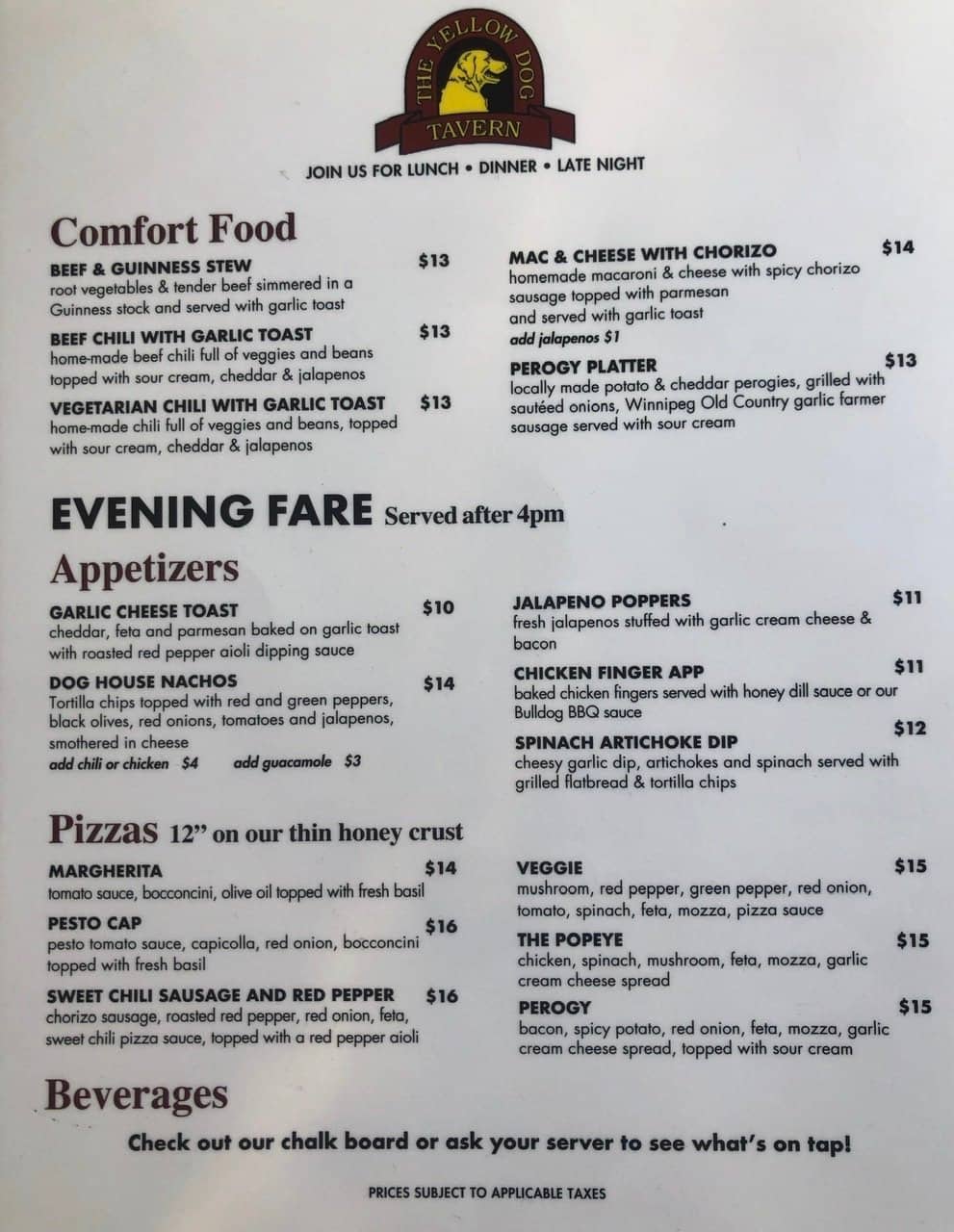 Menu of Yellow Dog Tavern photo2
