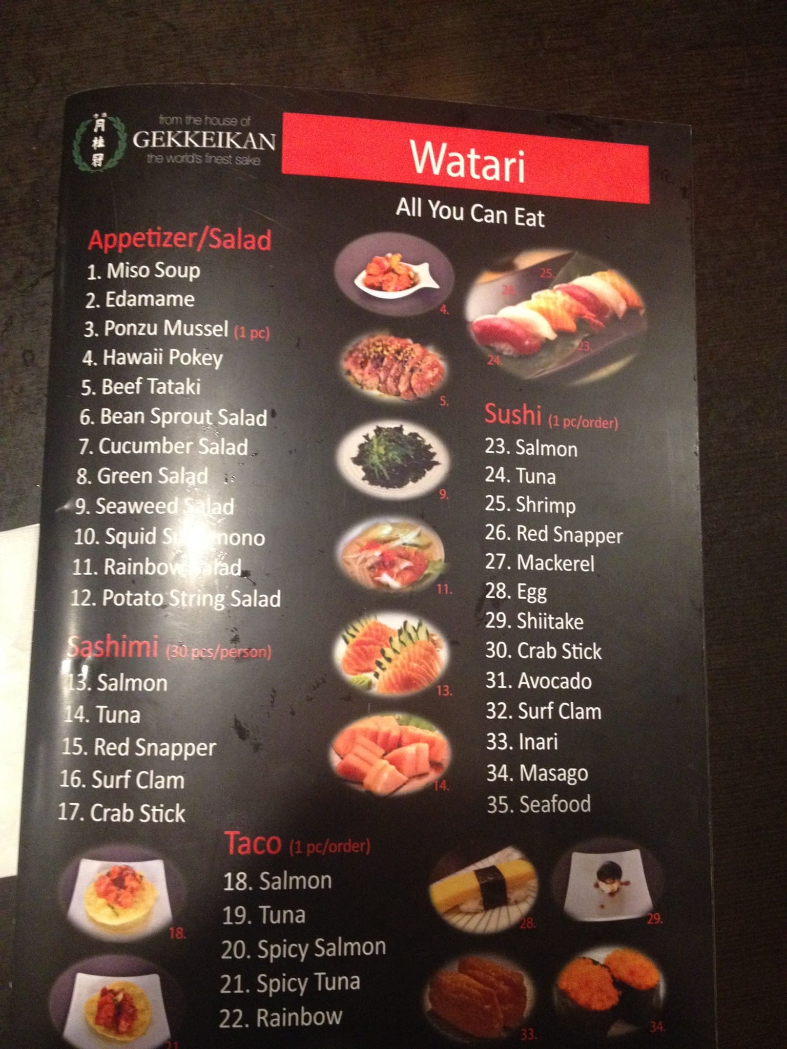 Menu of Watari photo2