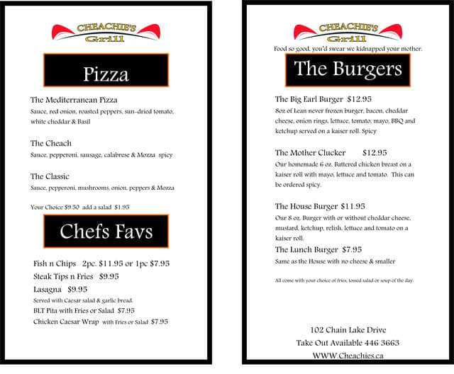 Menu of Cheachie’s Mexican Grill & Tequila Bar photo3