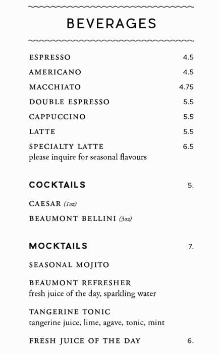 Menu of Beaumont Kitchen photo2