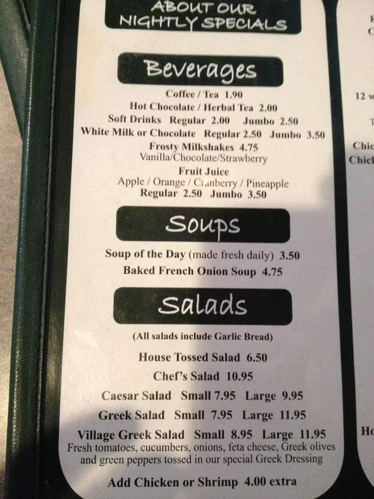 Menu of Regent Family Restaurant & Neighbourhood Pub photo2