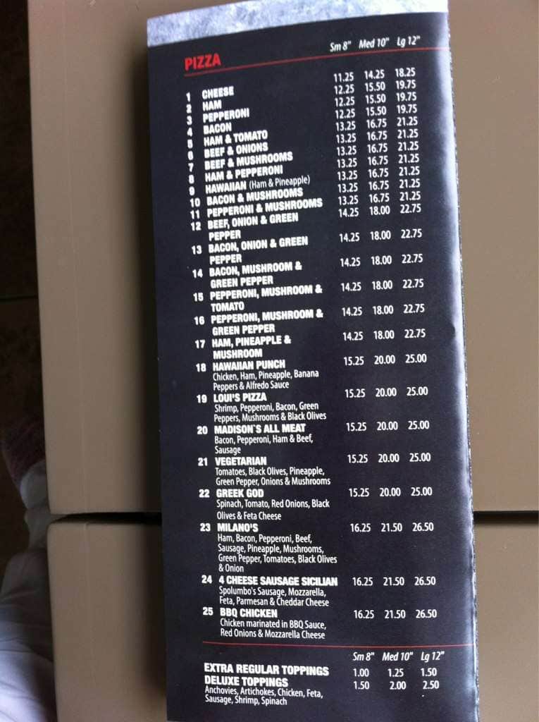 Menu of Madison’s Restaurant & Bar photo7