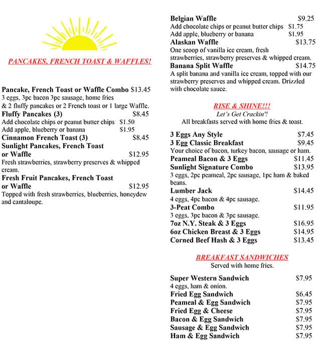 Menu of Sunlight Grill photo5