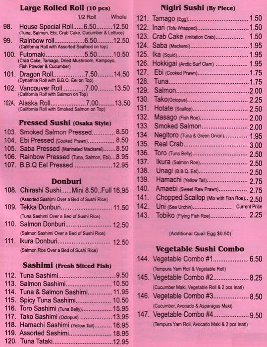 Menu of Sushi Hachi photo4