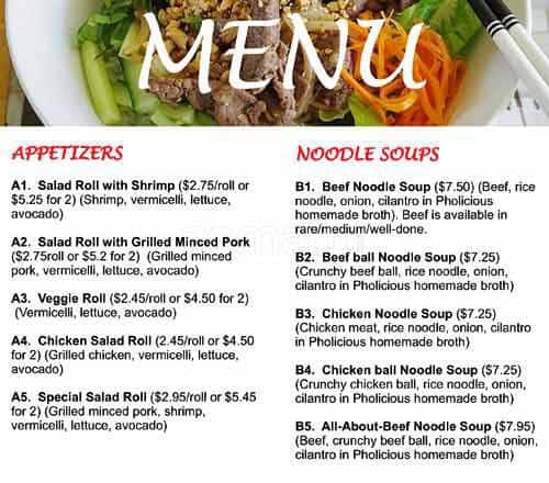 Menu of Pholicious photo2