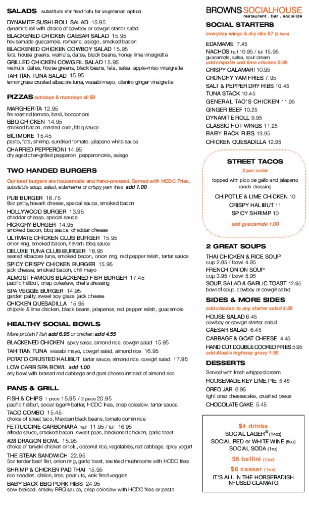 Menu of Browns Socialhouse photo2