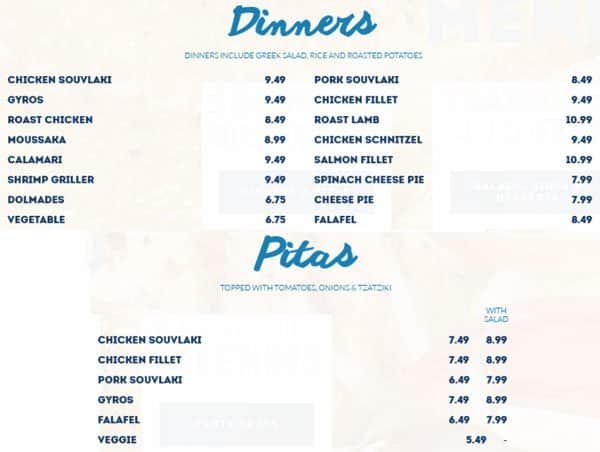 Menu of Jimmy The Greek photo2