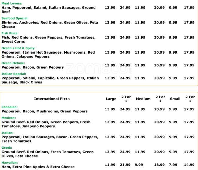 Menu of Ocean Park Pizza photo3