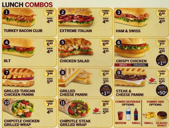 Menu of Tim Hortons photo2