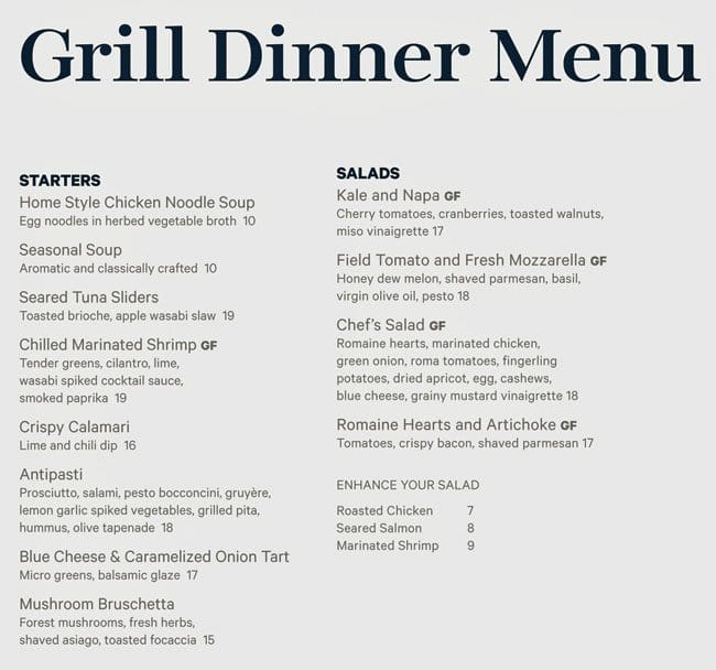 Menu of Mahogany Grill – Sheraton Gateway Hotel photo4