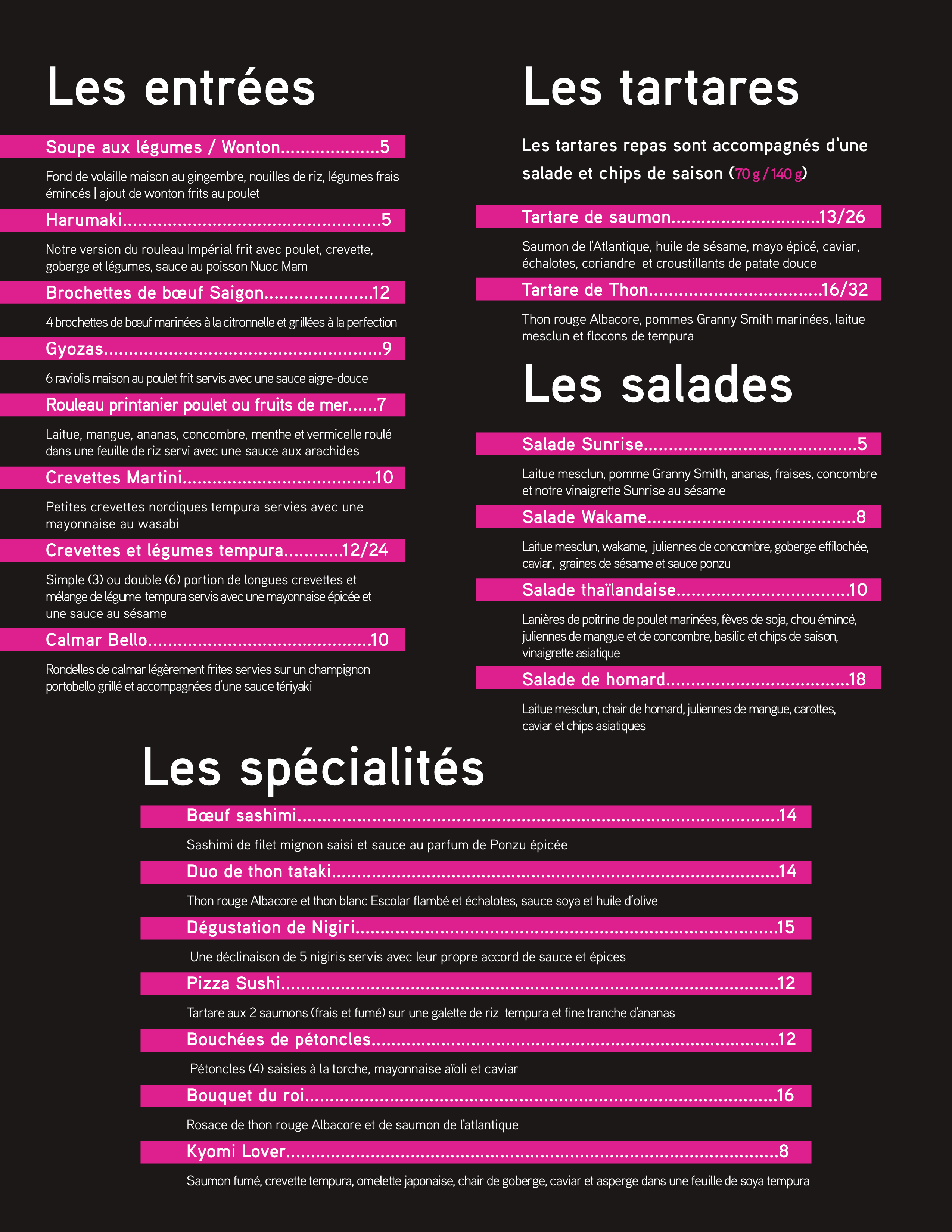 Menu of Restaurant Kyomi photo3