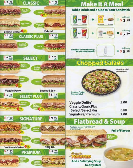 Menu of Subway photo2