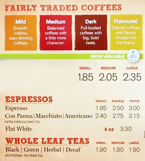 Menu of Second Cup photo2