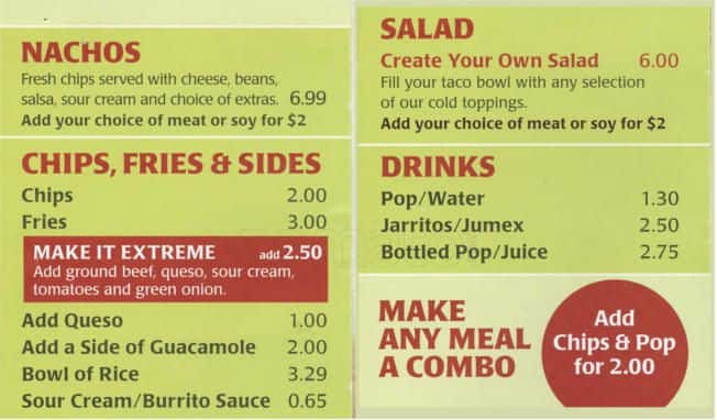 Menu of Bar Burrito photo3