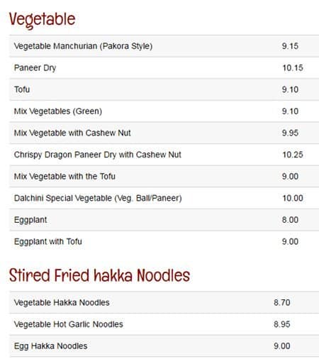 Menu of Dalchini photo3