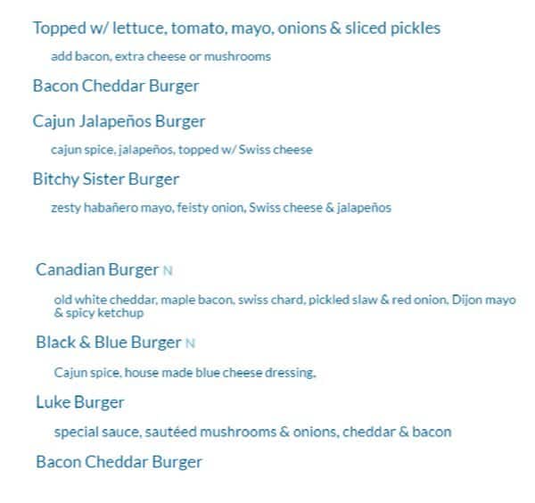 Menu of Sister’s Pub & Grill photo7