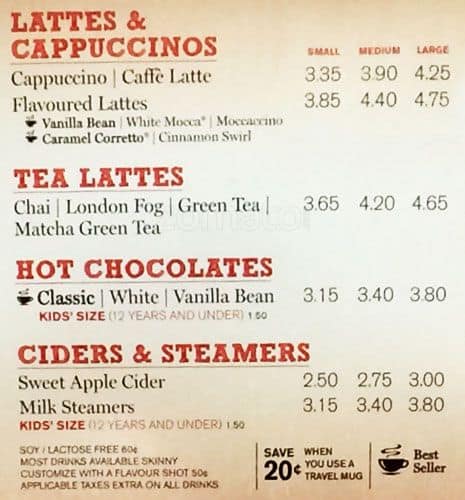 Menu of Second Cup photo3