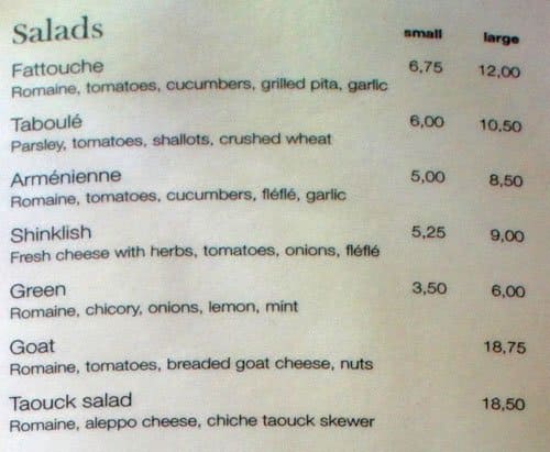 Menu of Le Petit Alep photo4