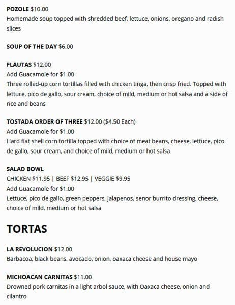 Menu of Señor Burrito photo3
