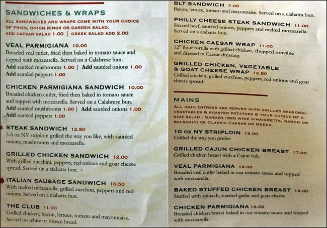 Menu of Fred’s photo4