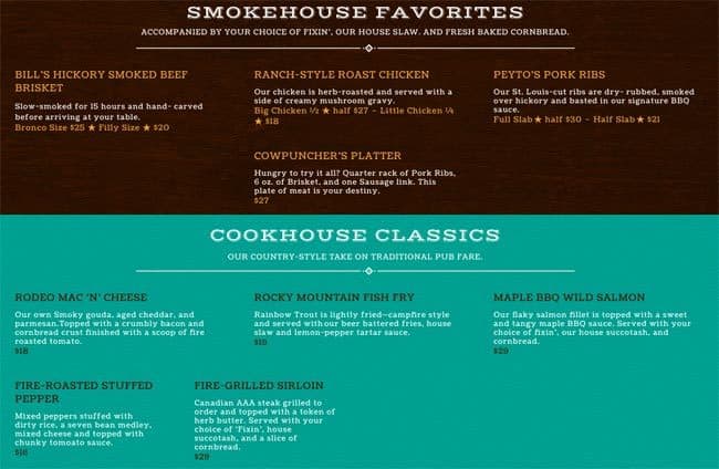 Menu of Wild Bill’s Legendary Saloon photo4