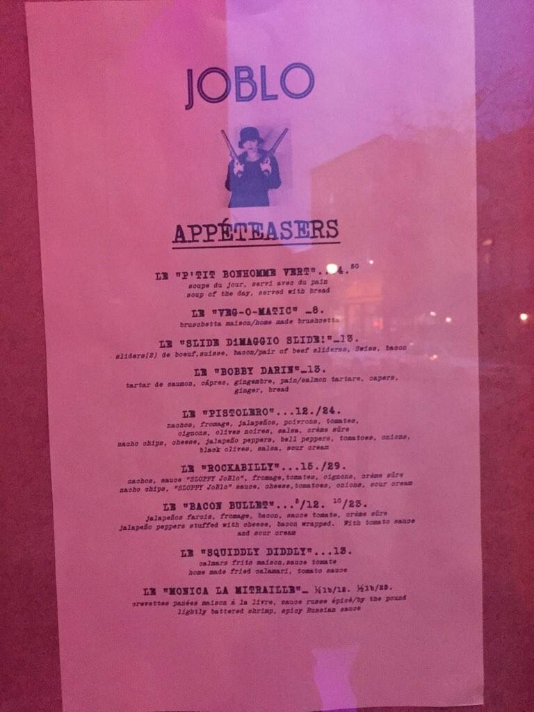 Menu of JoBlo photo4