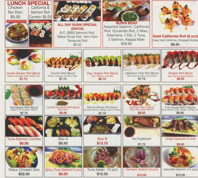 Menu of Sushi Aoki photo2