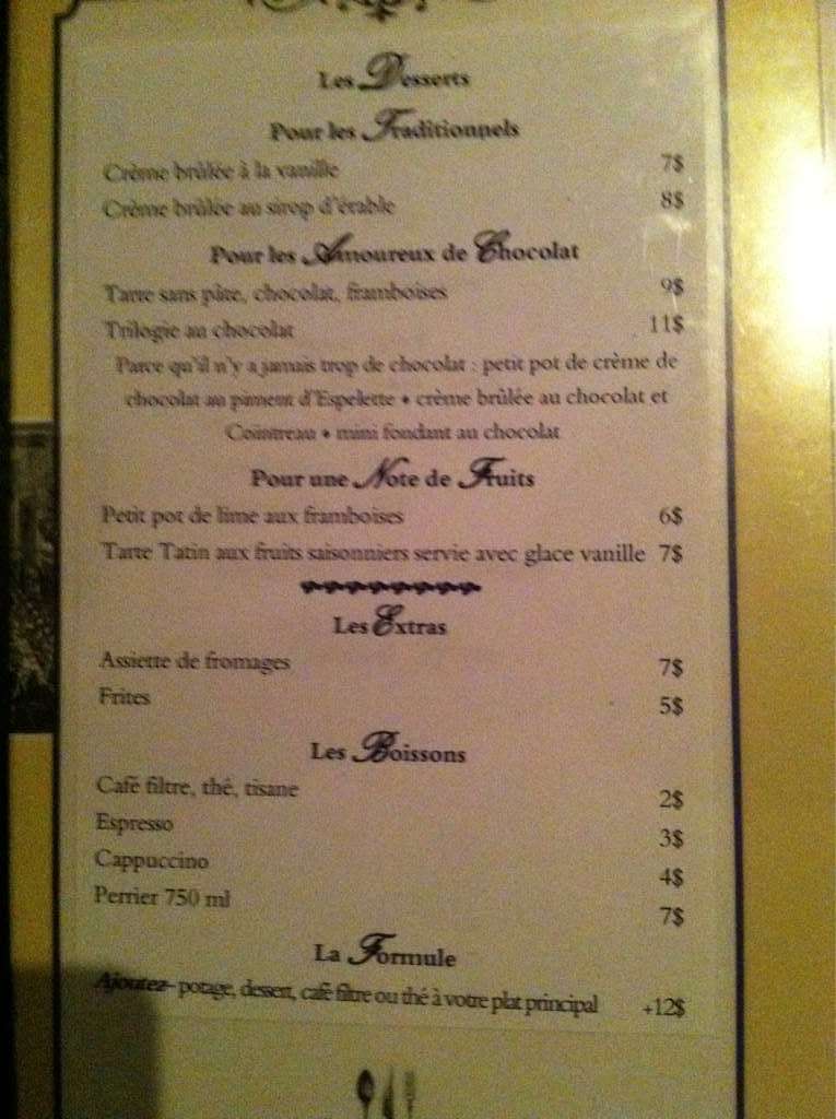 Menu of Au Petit Resto photo3