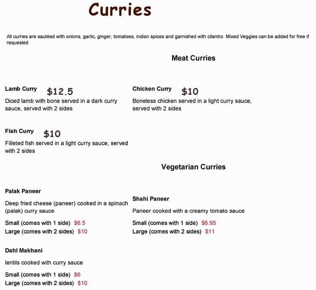 Menu of Indian Village Eatery photo5