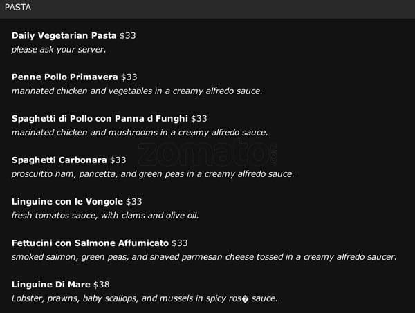 Menu of Top of Vancouver Revolving Restaurant photo12