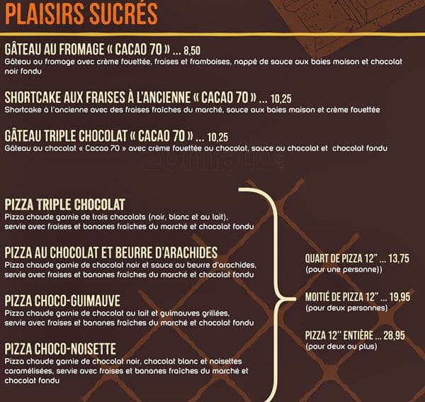Menu of Cacao 70 photo12