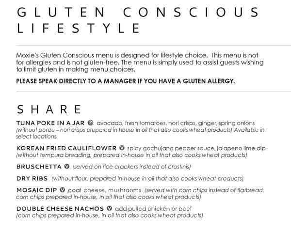 Menu of Moxie’s Grill & Bar photo6