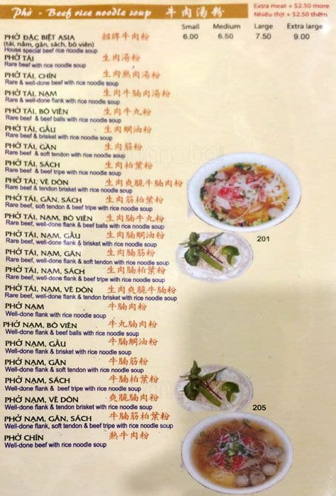 Menu of Pho Mi Asia photo3