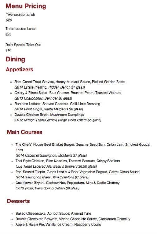 Menu of The Chefs’ House photo3
