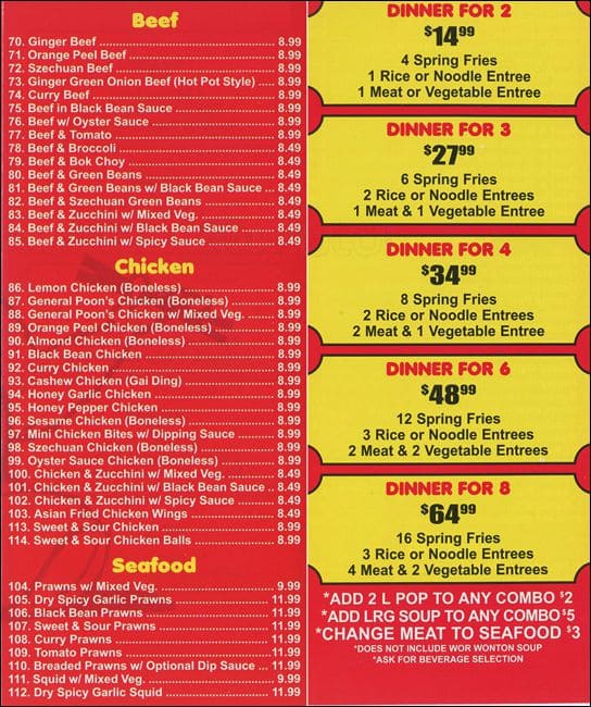 Menu of Buddha’s Orient Express photo3