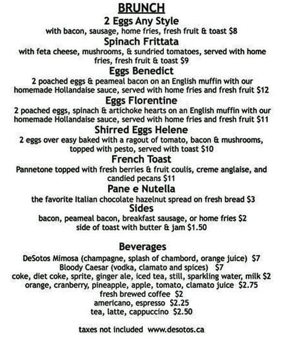 Menu of DeSoto’s photo4