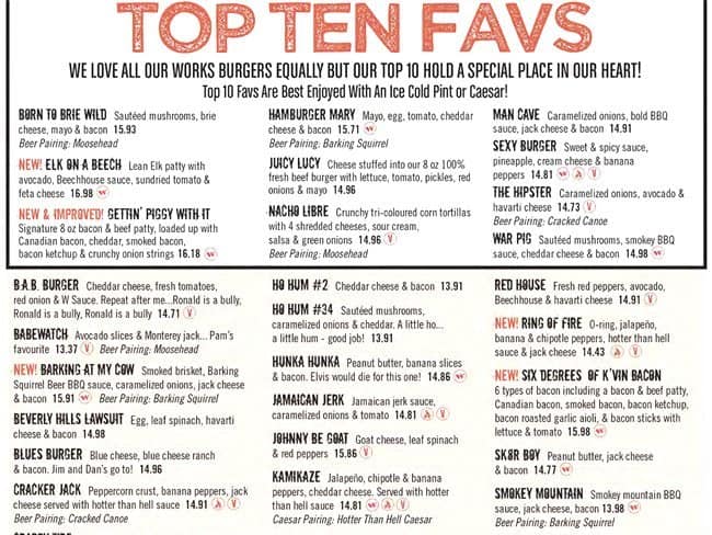 Menu of The WORKS photo4