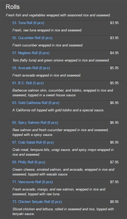 Menu of Sushi Kimu photo11